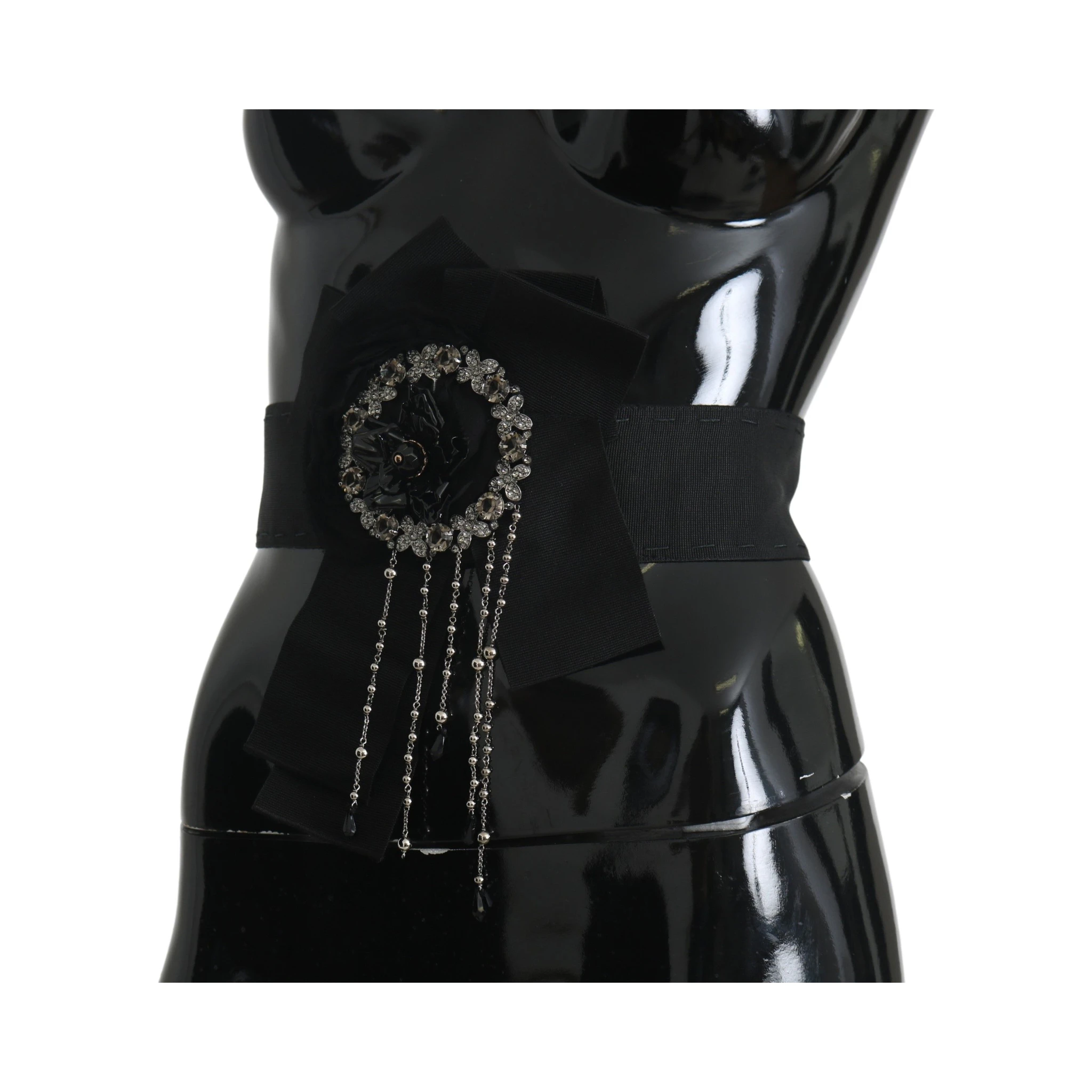 Black Crystal Brooch Wide Wai SATORIA Belt