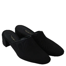 Black Grosgrain Slides Sandals Women Shoes