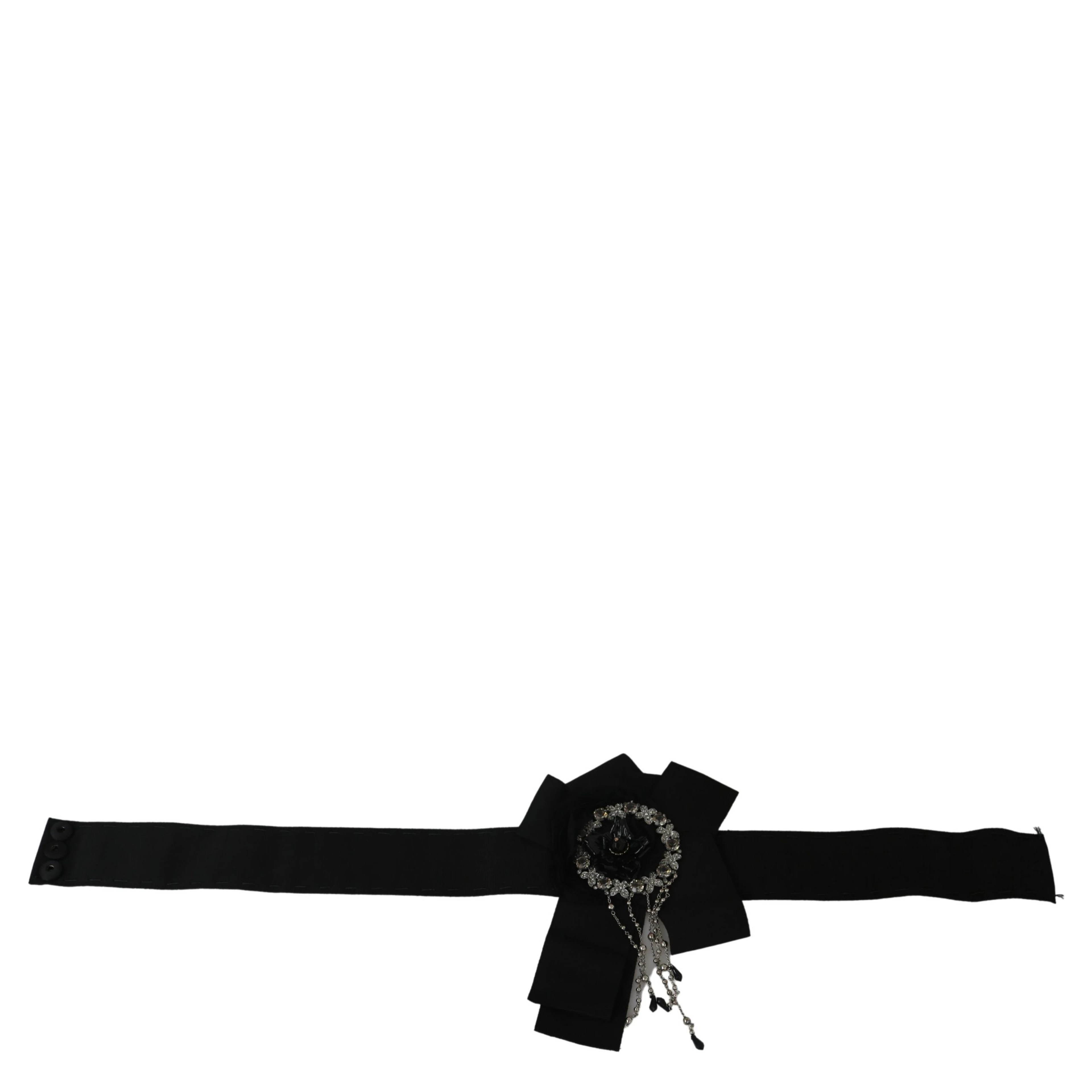 Black Crystal Brooch Wide Wai SATORIA Belt