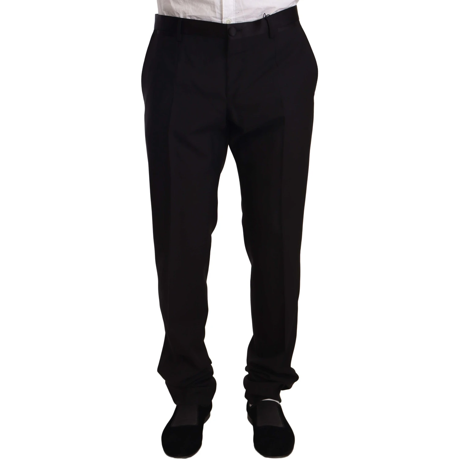 Black Wool Formal Tuxedo Trouser Pants