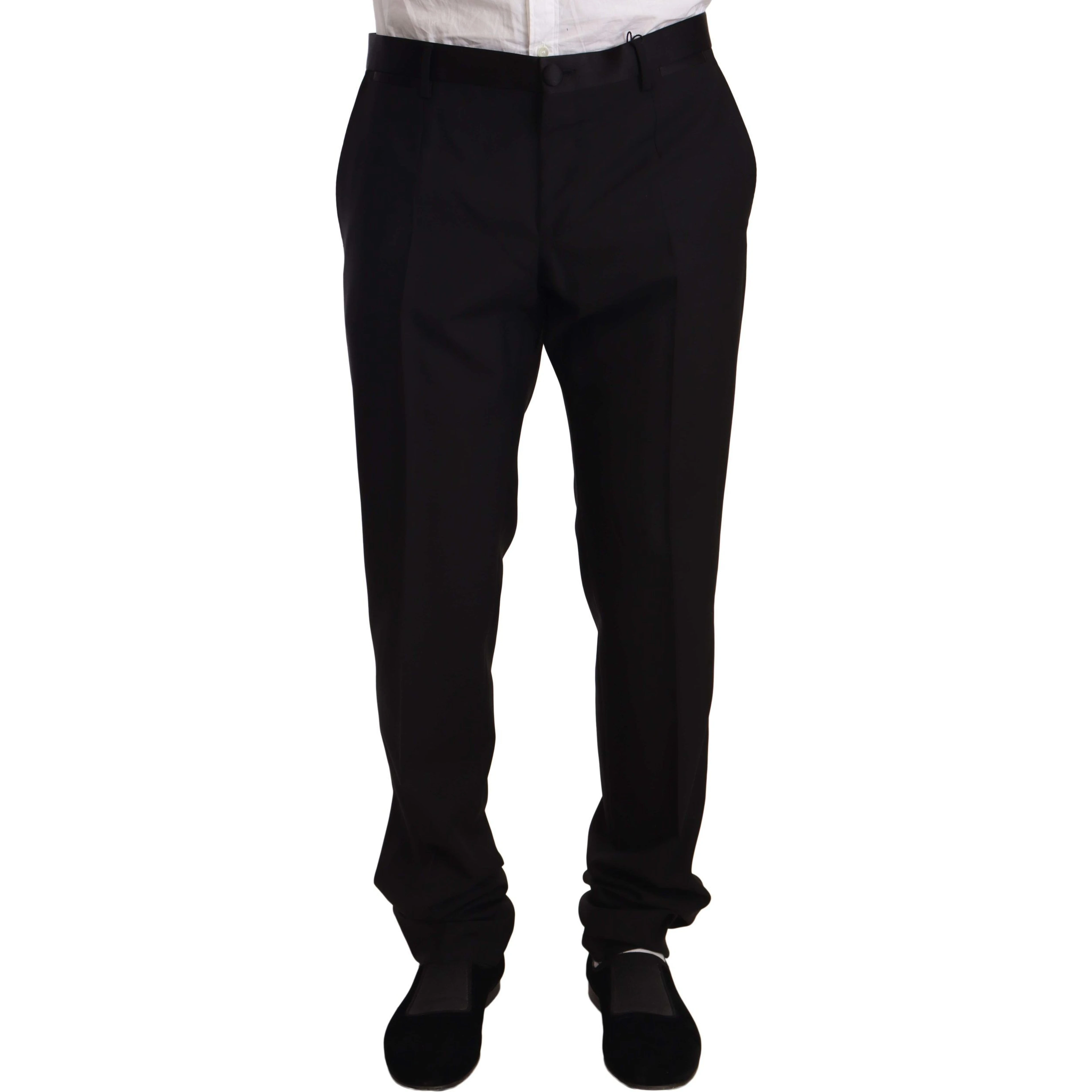 Black Wool Formal Tuxedo Trouser Pants