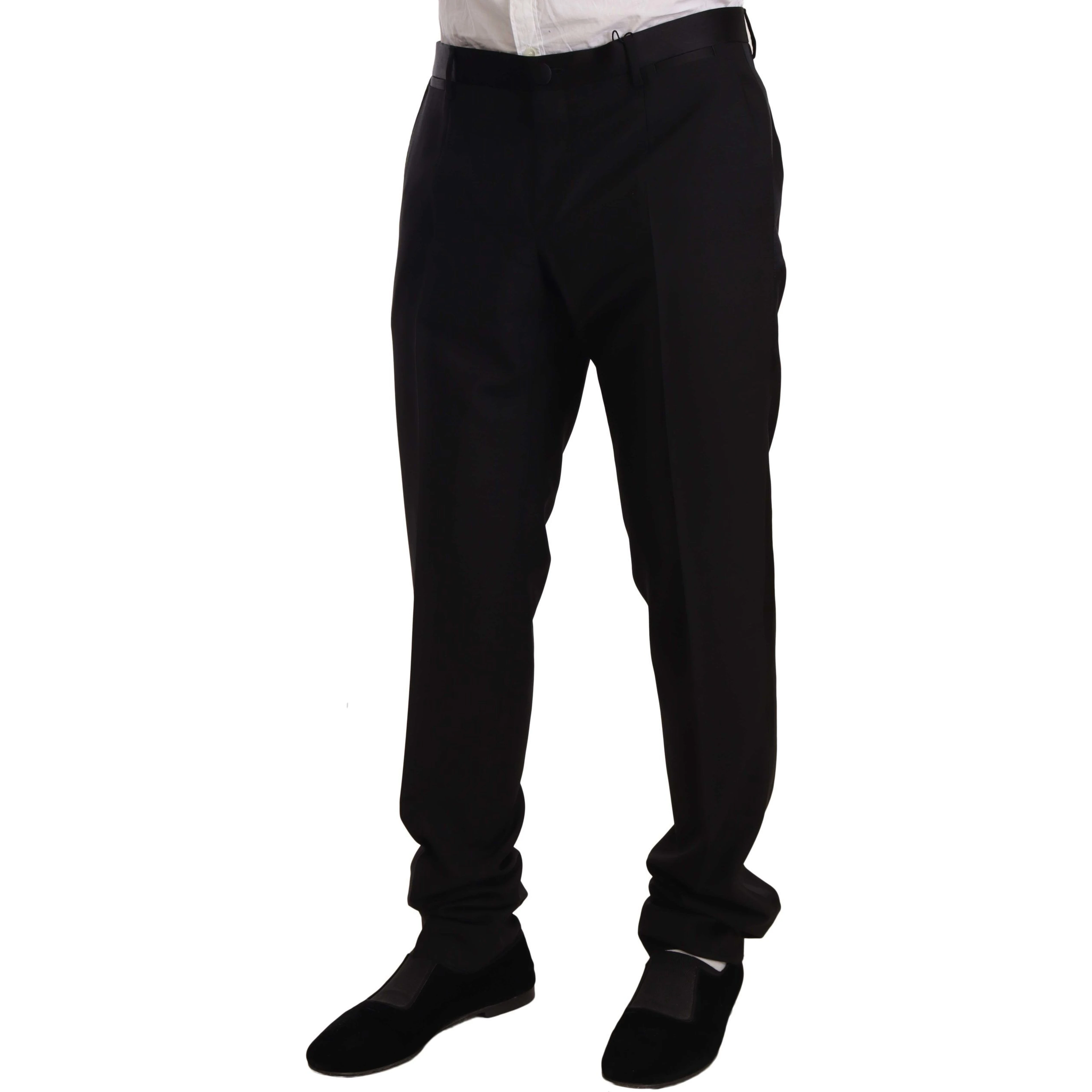 Black Wool Formal Tuxedo Trouser Pants