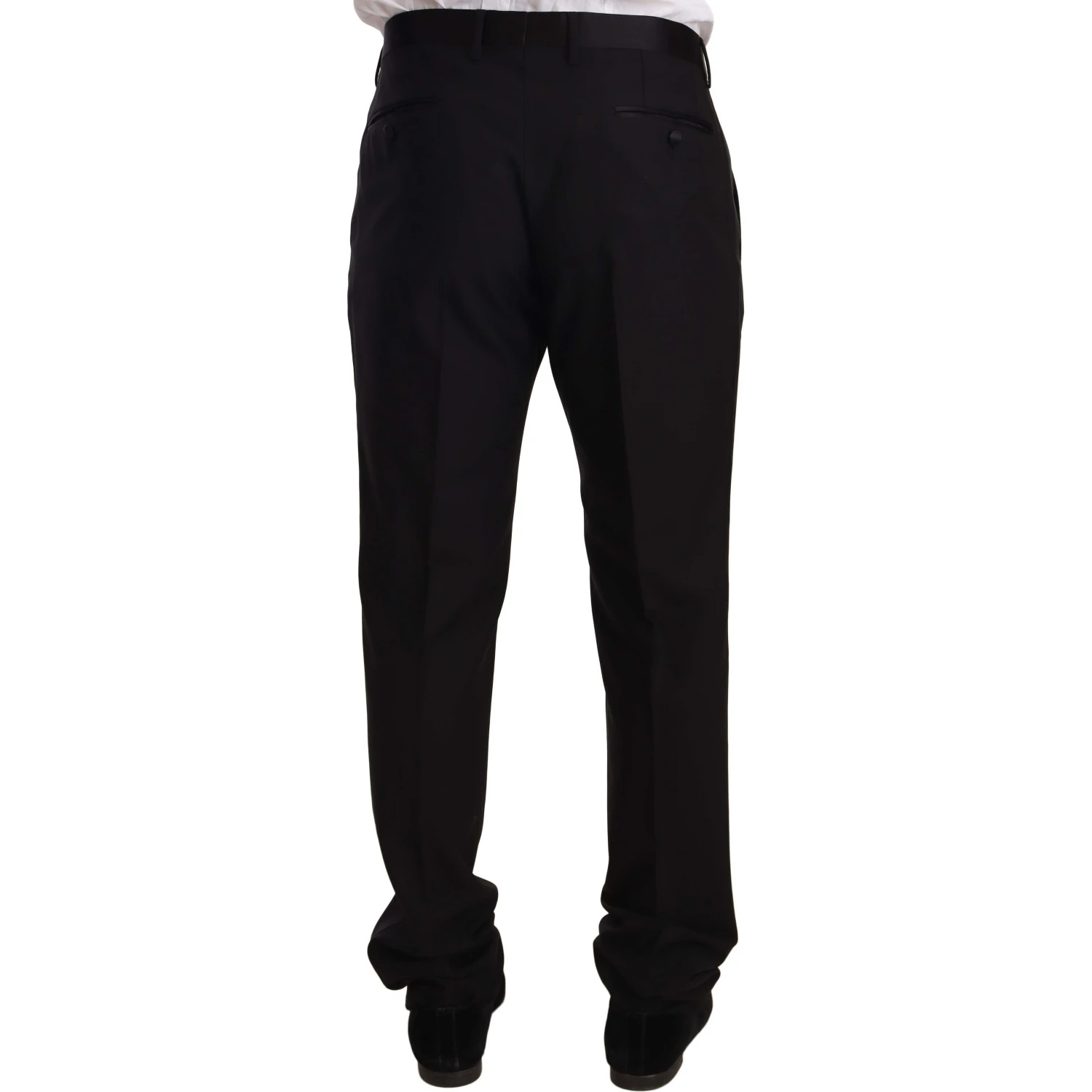 Black Wool Formal Tuxedo Trouser Pants