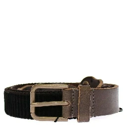 Brown Leather Logo Cintura Gürtel Belt