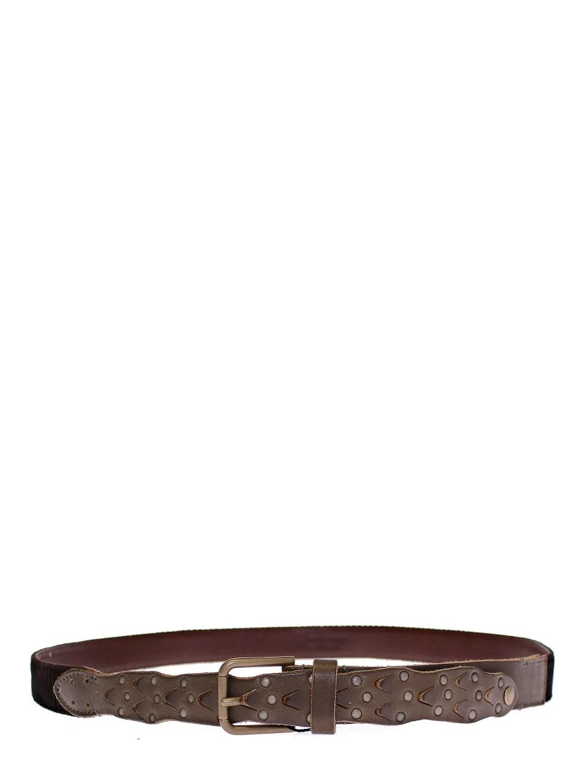 Brown Leather Logo Cintura Gürtel Belt