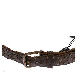 Brown Leather Logo Cintura Gürtel Belt
