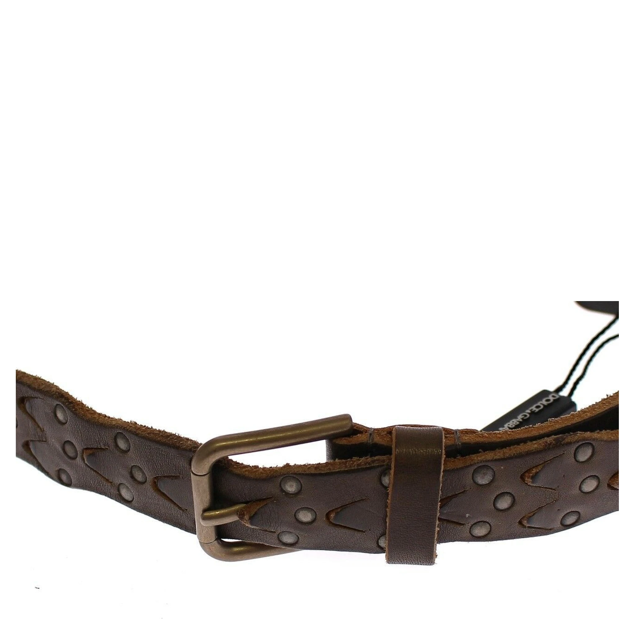 Brown Leather Logo Cintura Gürtel Belt