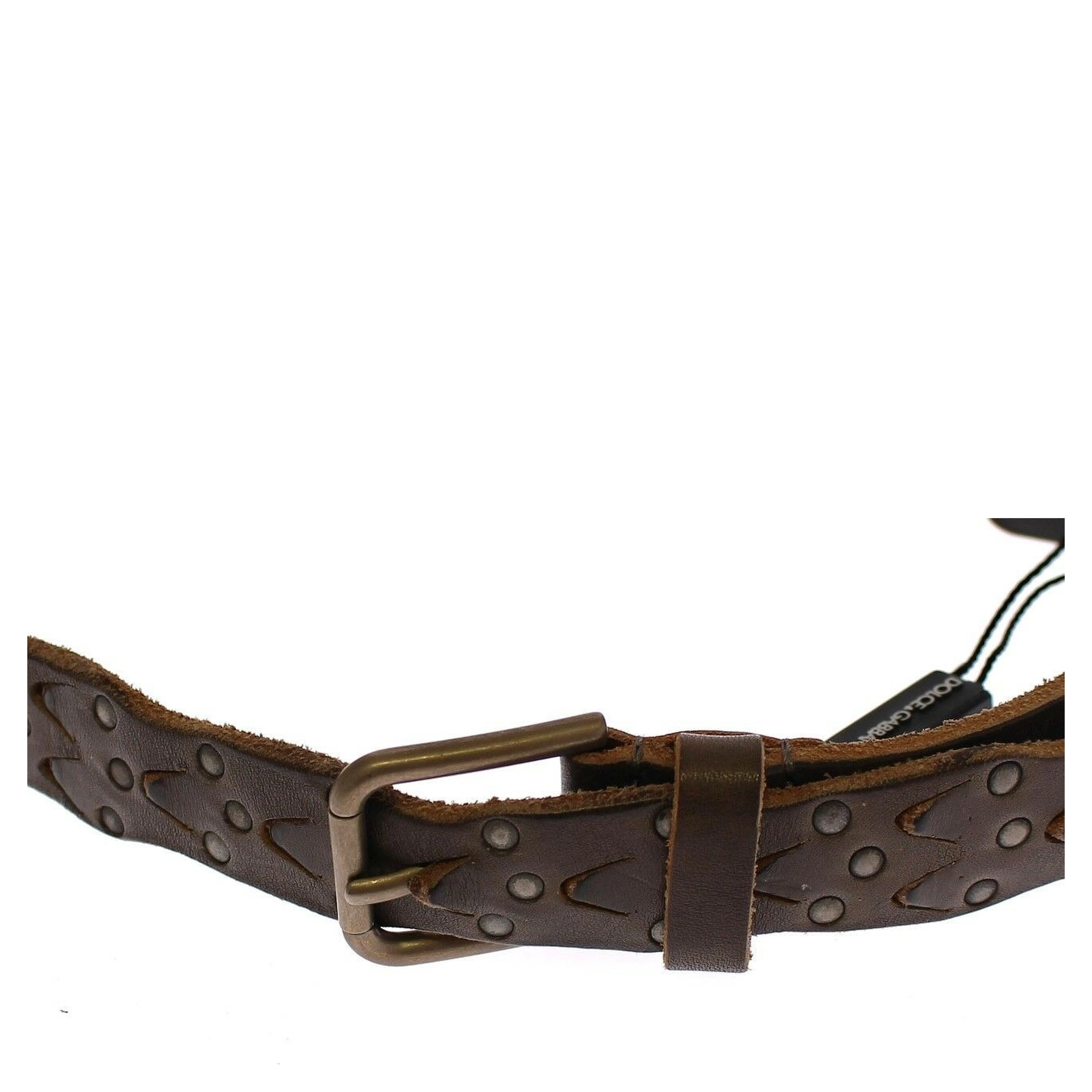 Brown Leather Logo Cintura Gürtel Belt