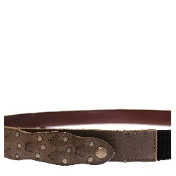 Brown Leather Logo Cintura Gürtel Belt