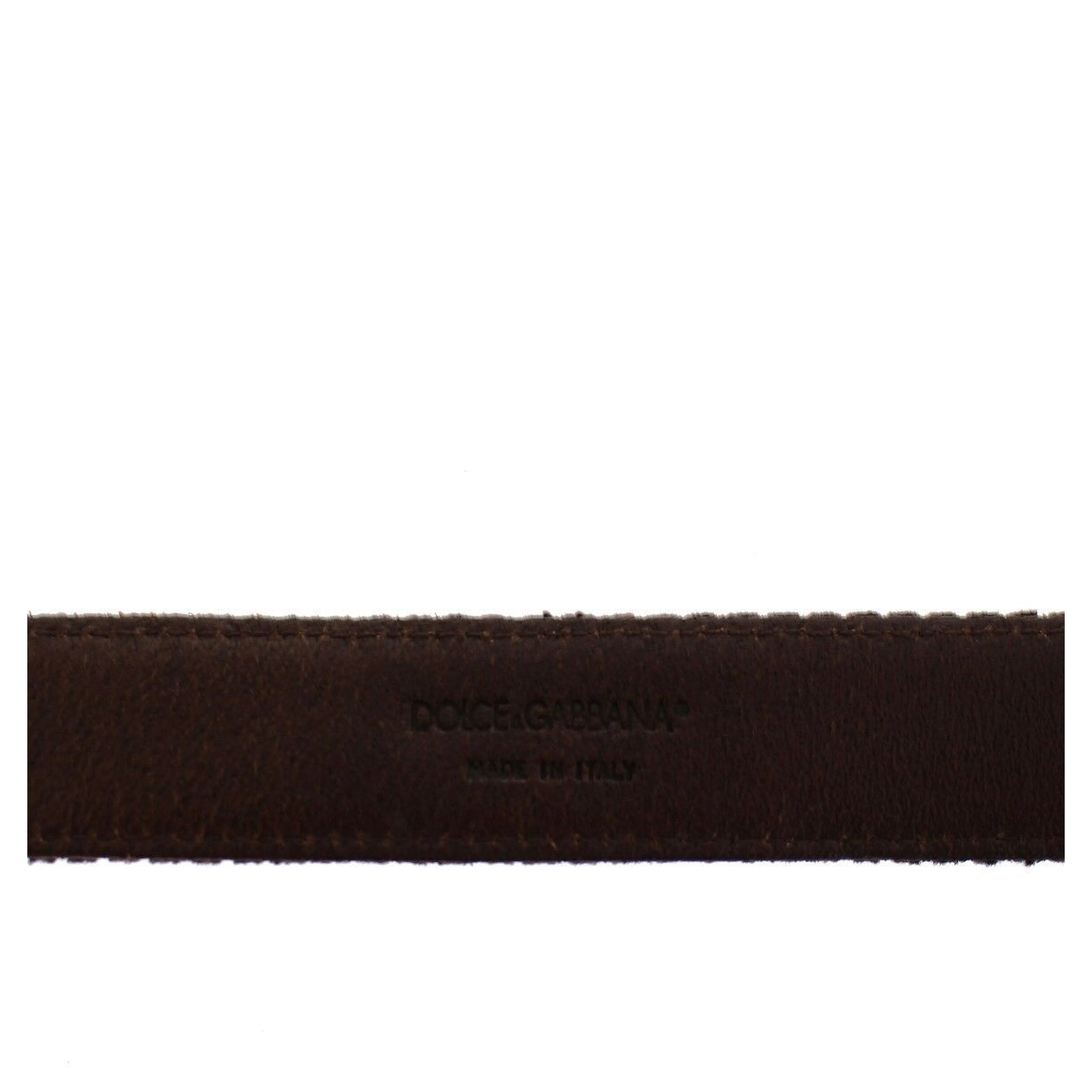 Brown Leather Logo Cintura Gürtel Belt