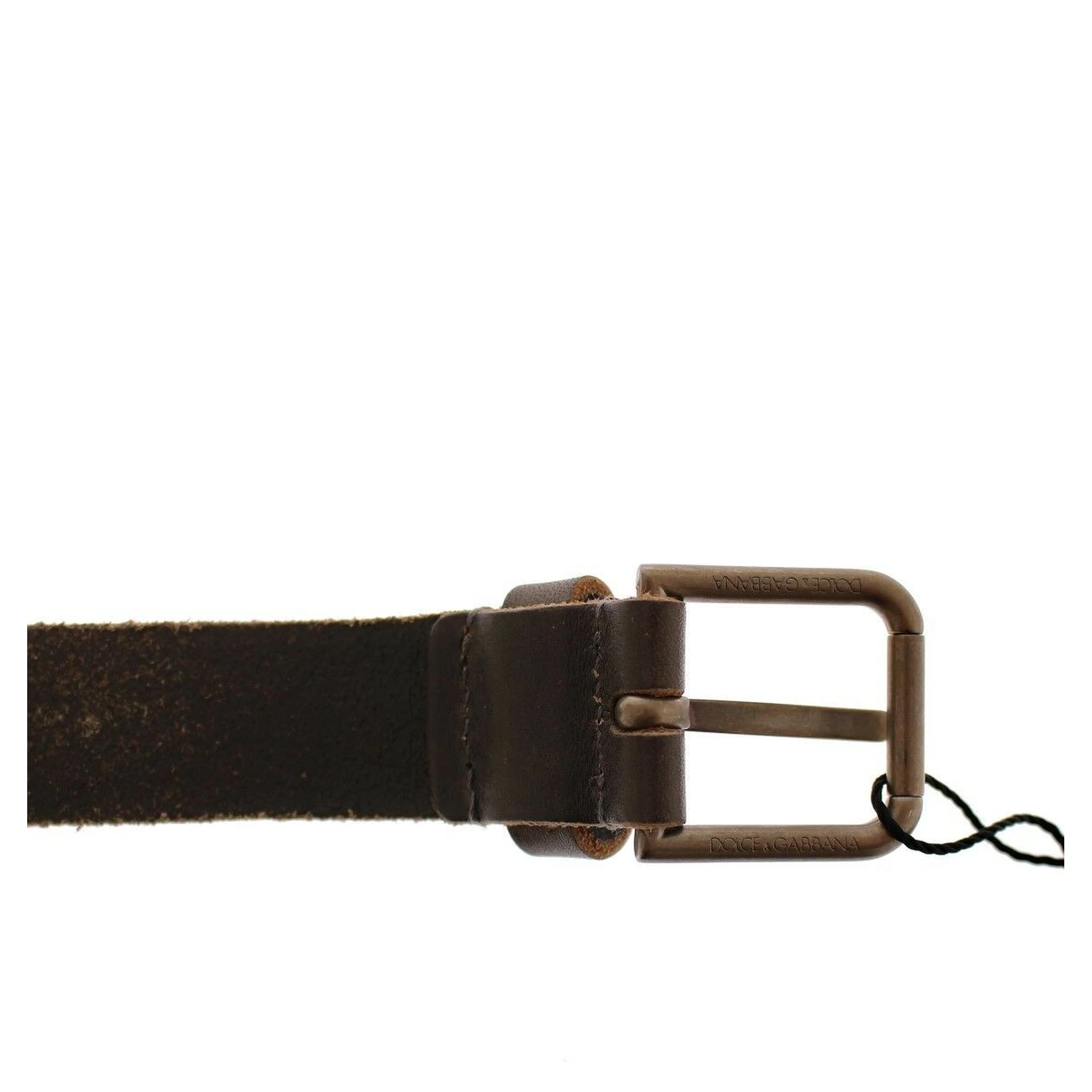 Brown Leather Logo Cintura Gürtel Belt