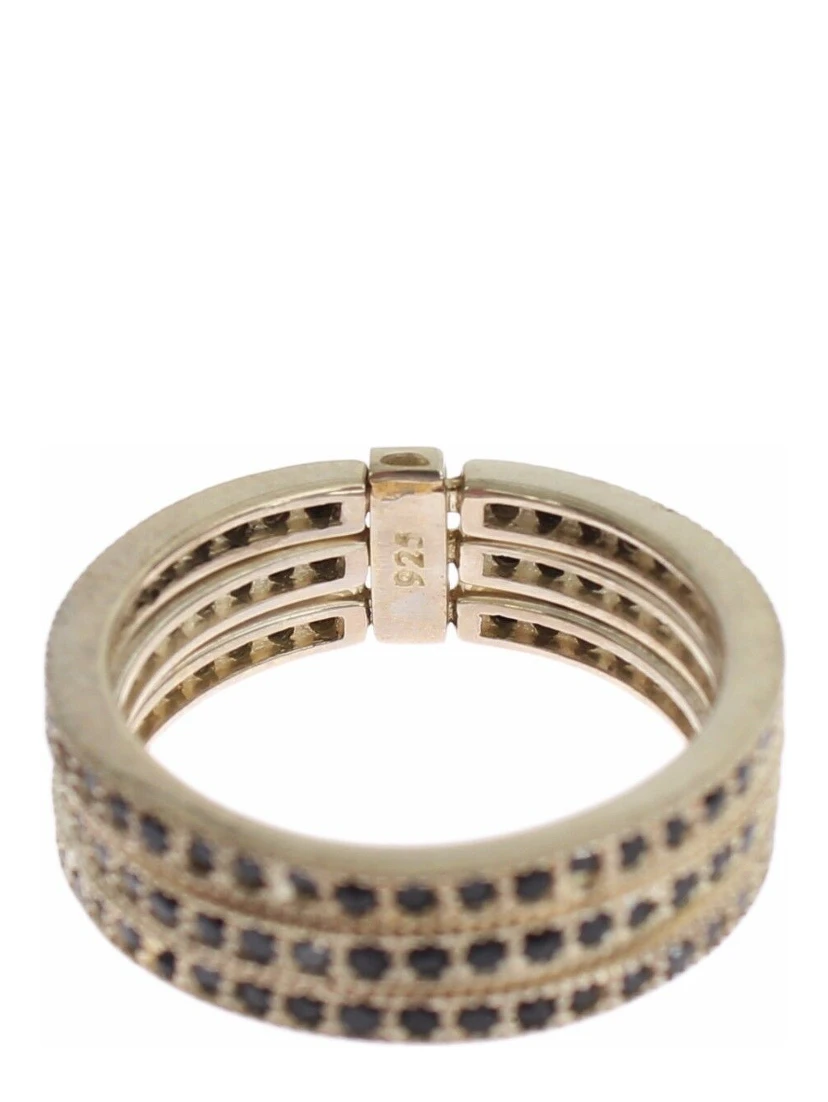 Black CZ 925 Sterling Silver Womens Ring