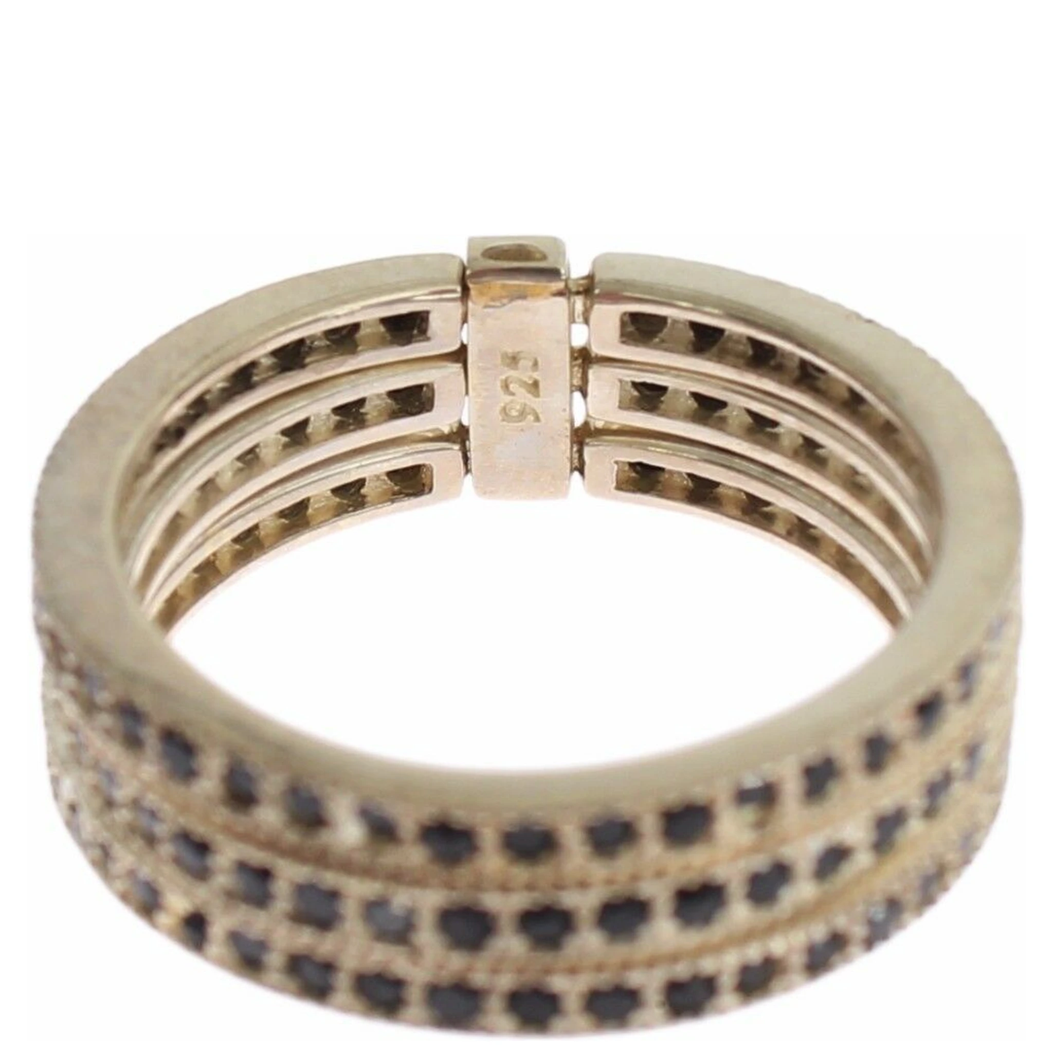 Black CZ 925 Sterling Silver Womens Ring