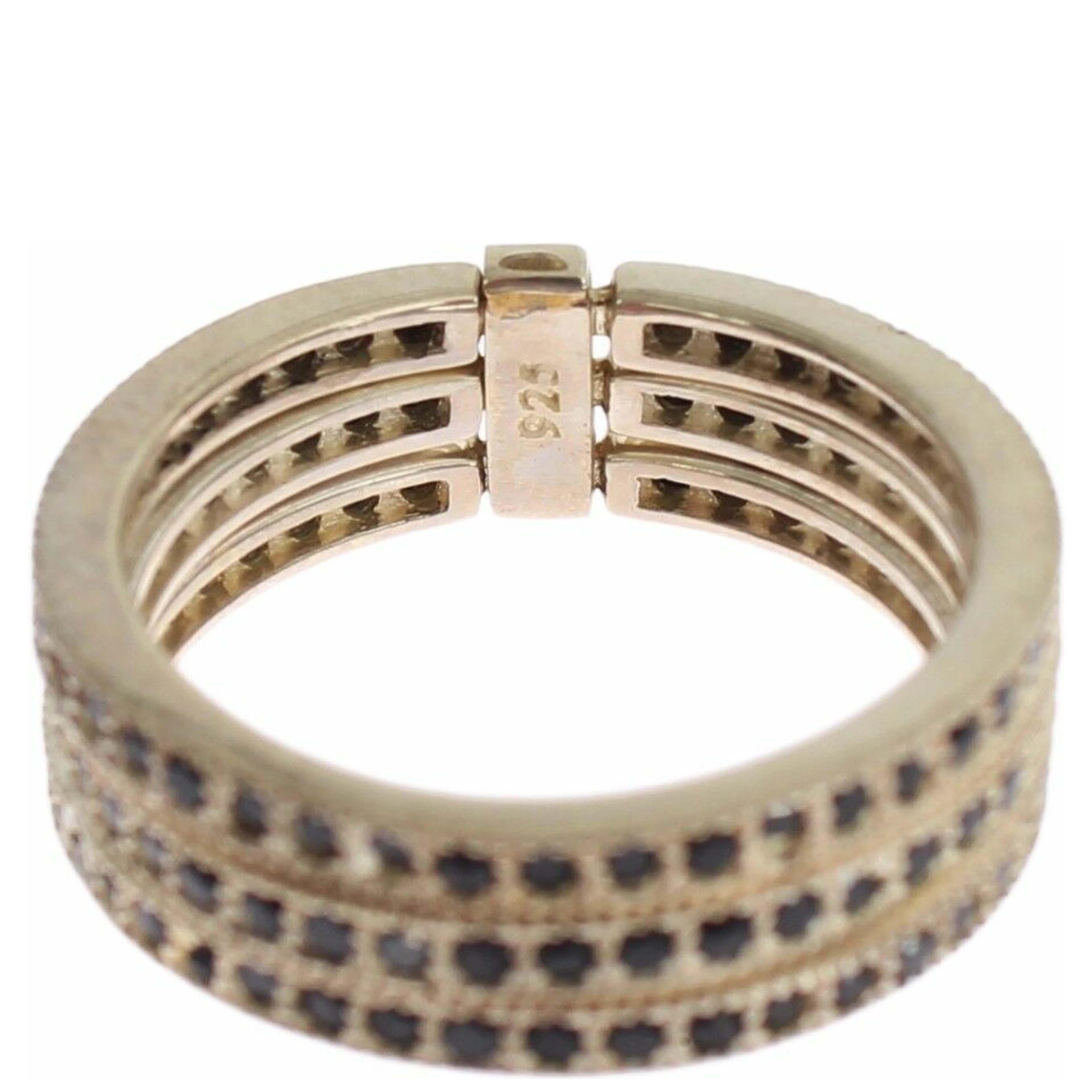Black CZ 925 Sterling Silver Womens Ring