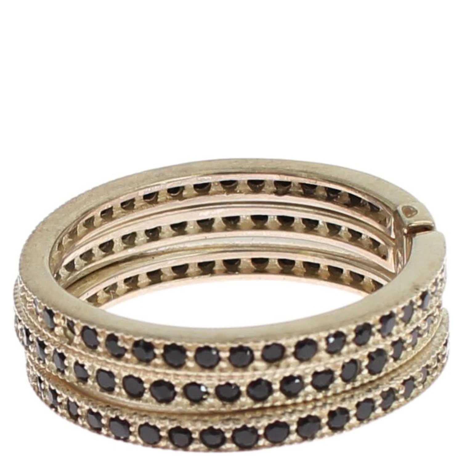 Black CZ 925 Sterling Silver Womens Ring