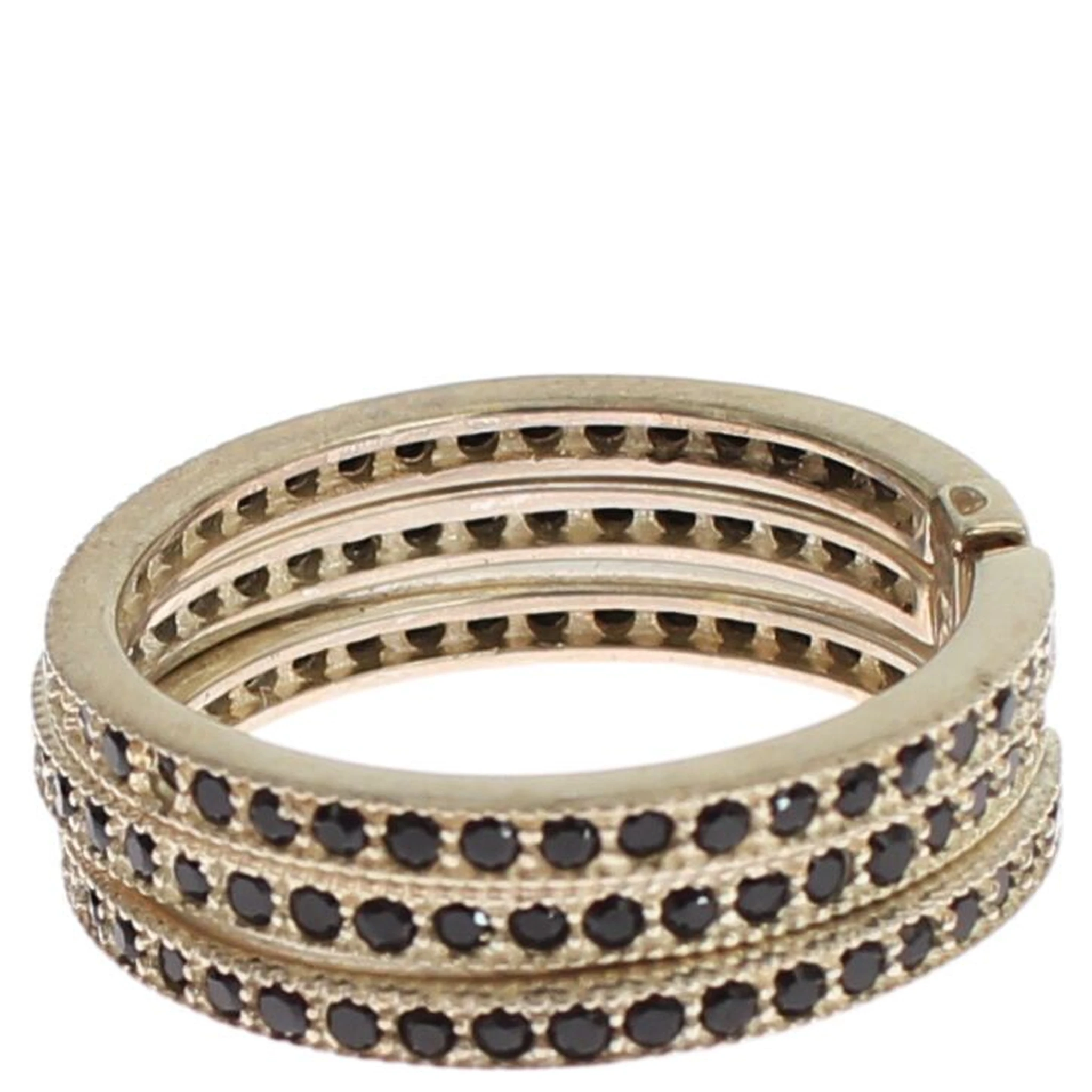 Black CZ 925 Sterling Silver Womens Ring