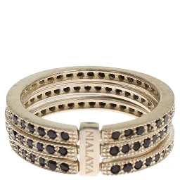 Black CZ 925 Sterling Silver Womens Ring