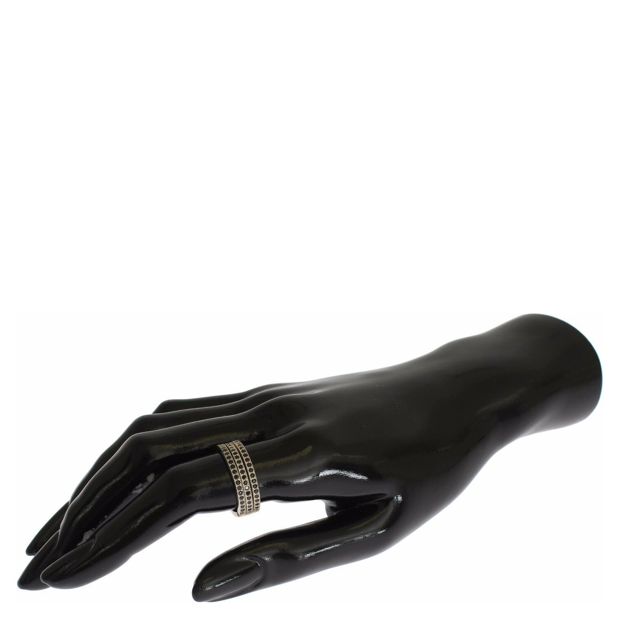 Black CZ 925 Sterling Silver Womens Ring