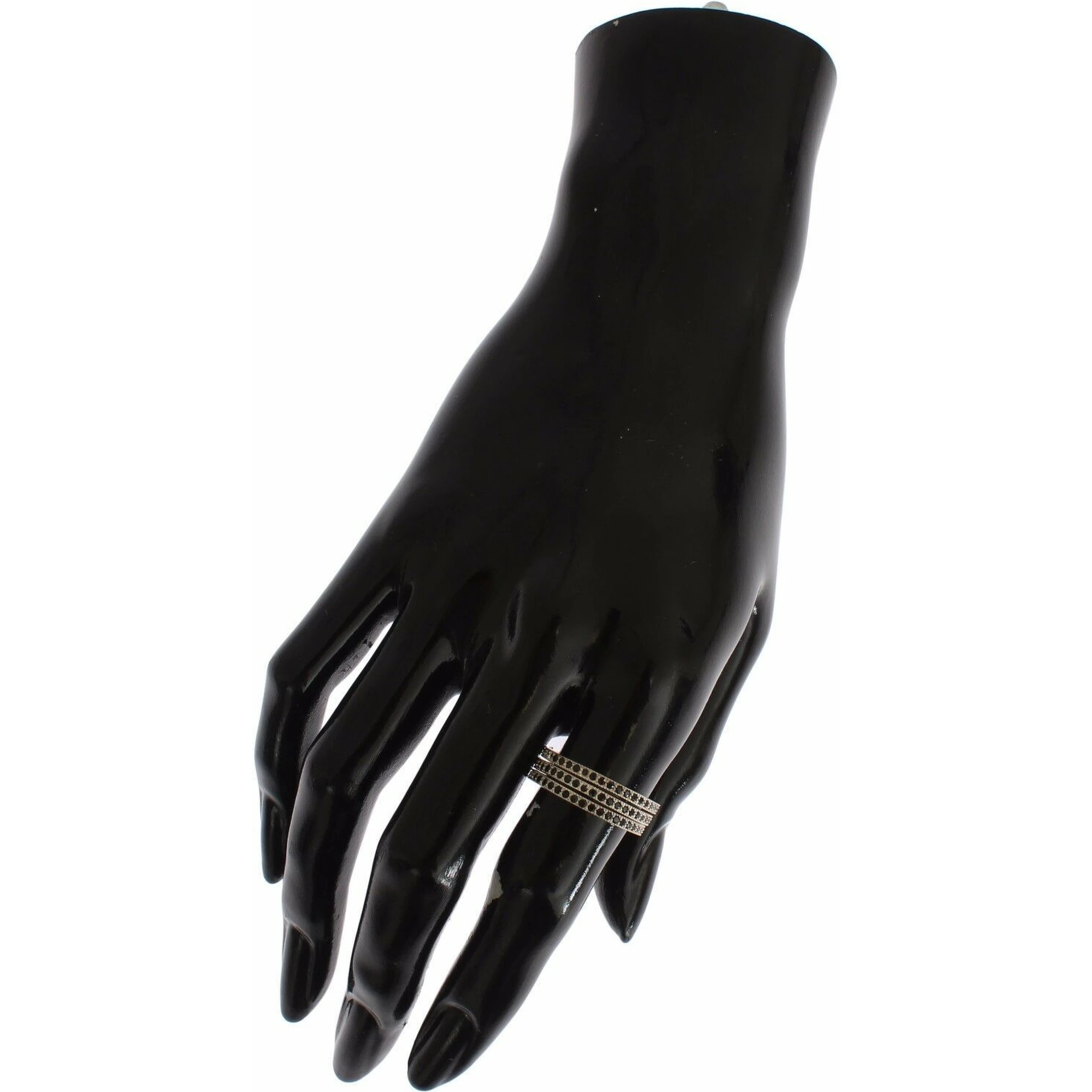 Black CZ 925 Sterling Silver Womens Ring