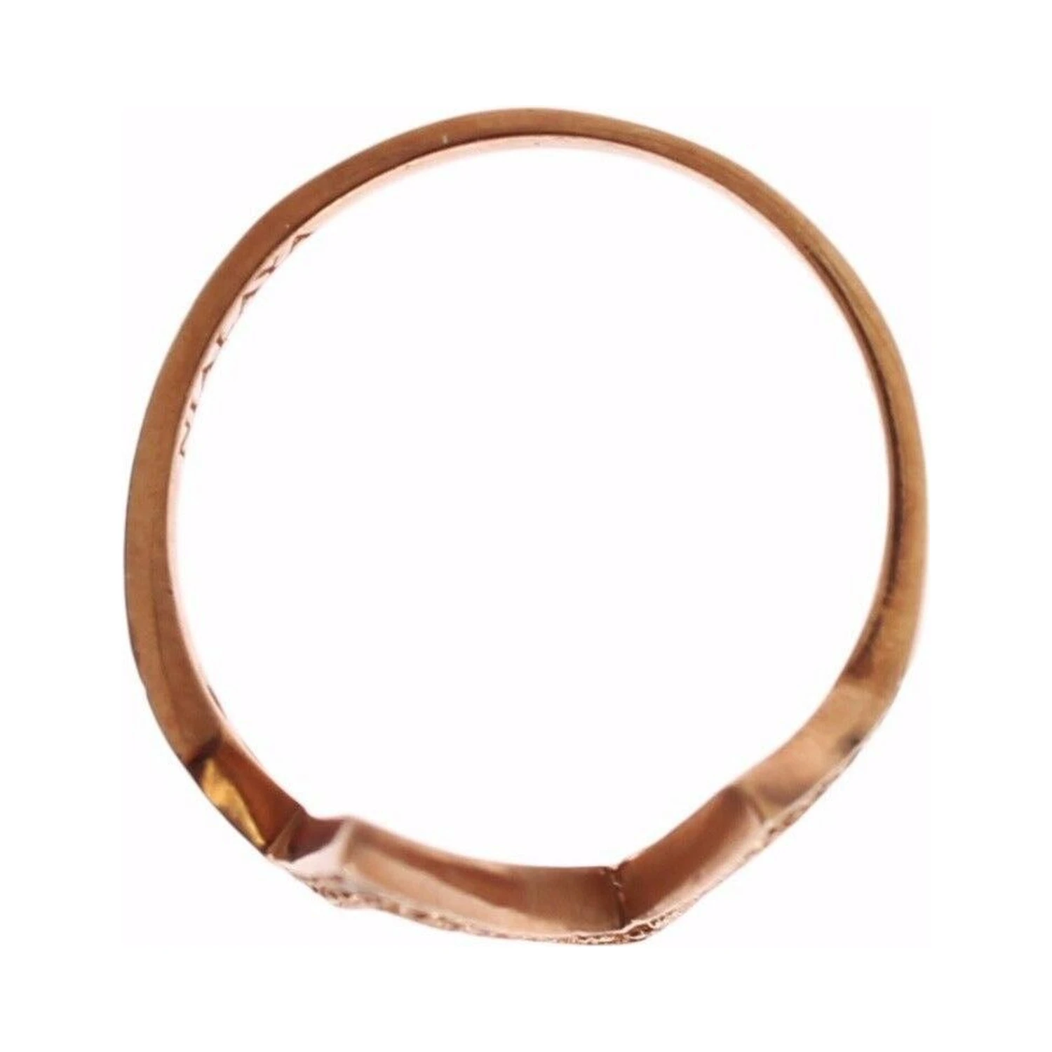 Pink Gold 925 Silver Womens Clear Ring