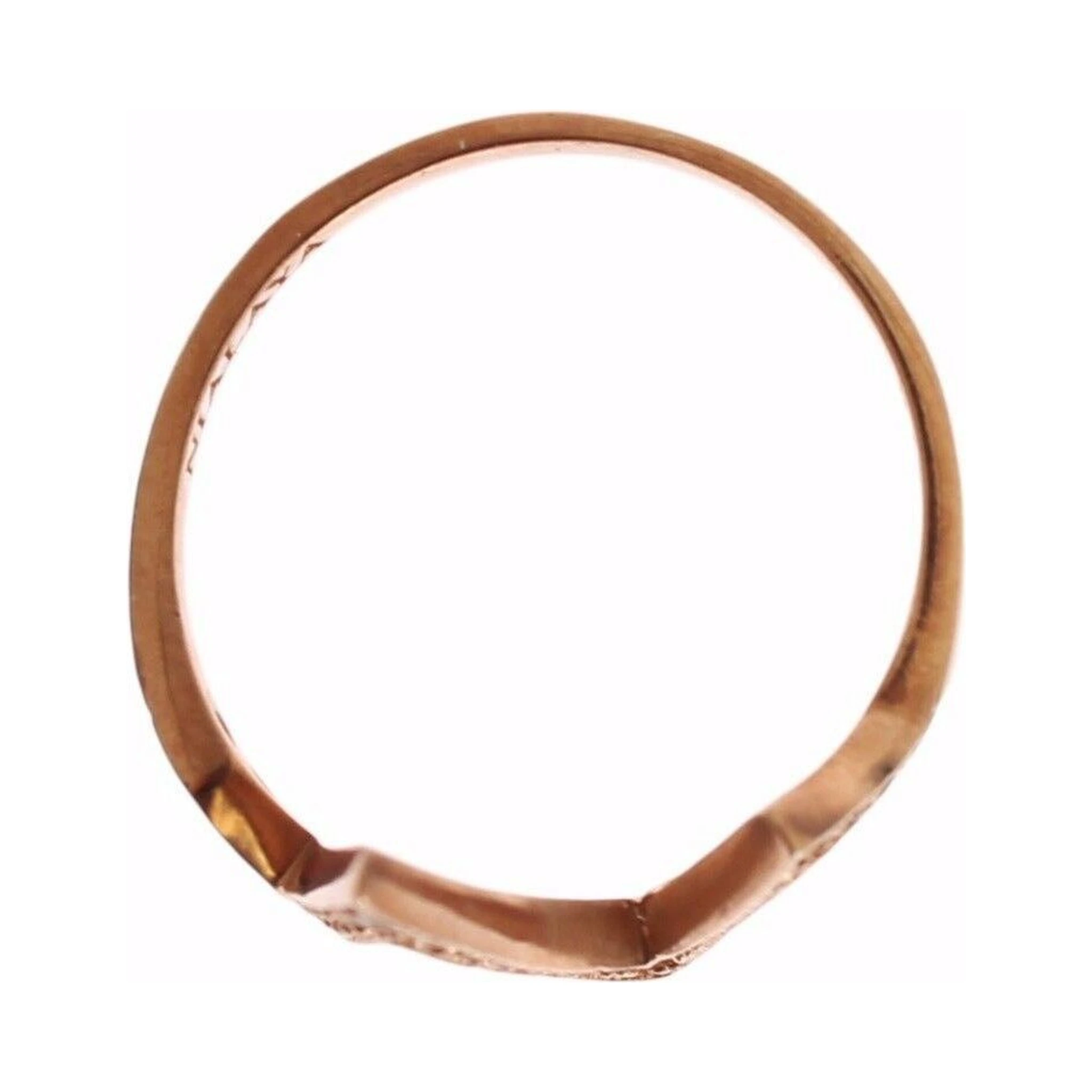 Pink Gold 925 Silver Womens Clear Ring