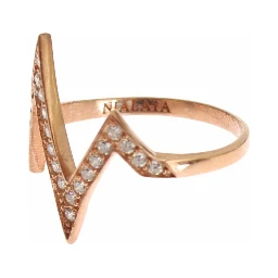 Pink Gold 925 Silver Womens Clear Ring