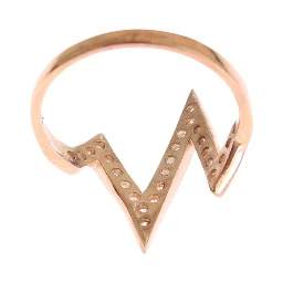 Pink Gold 925 Silver Womens Clear Ring