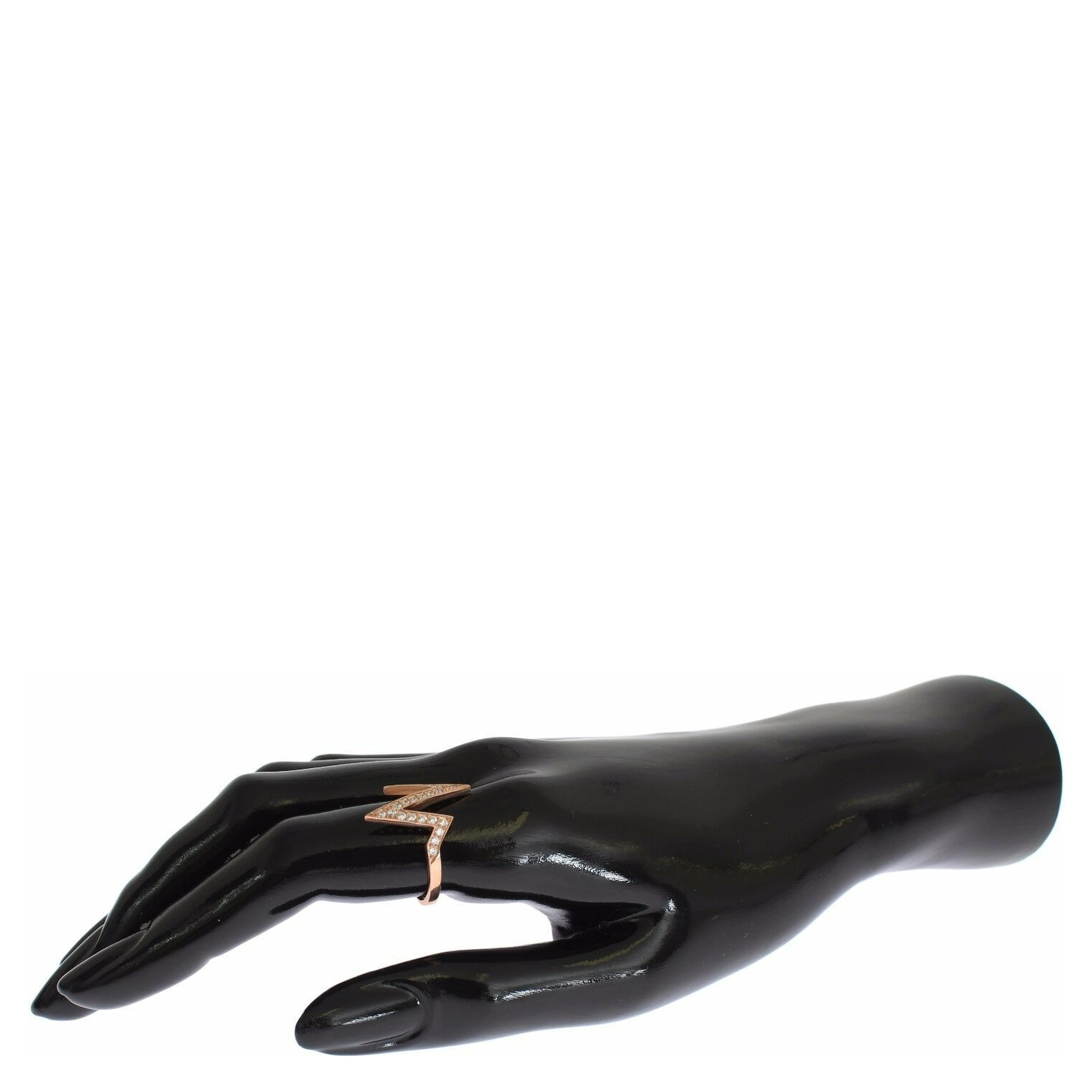 Pink Gold 925 Silver Womens Clear Ring