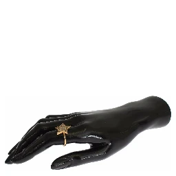 Star Gold 925 Silver Womens Clear Ring