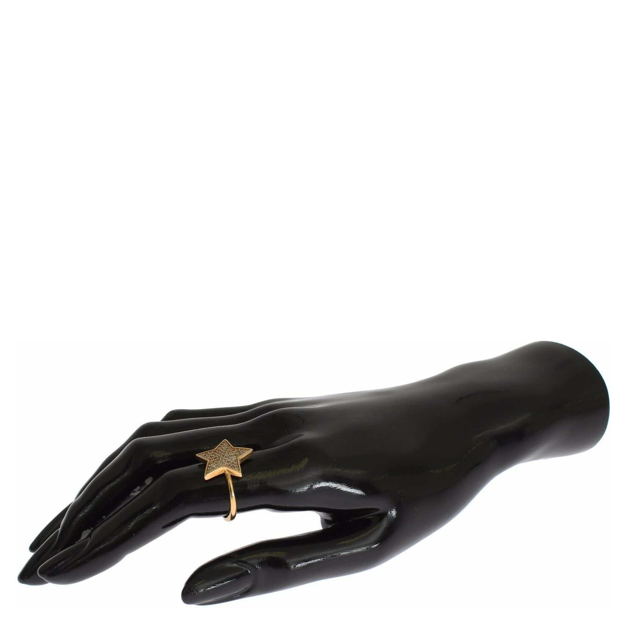 Star Gold 925 Silver Womens Clear Ring