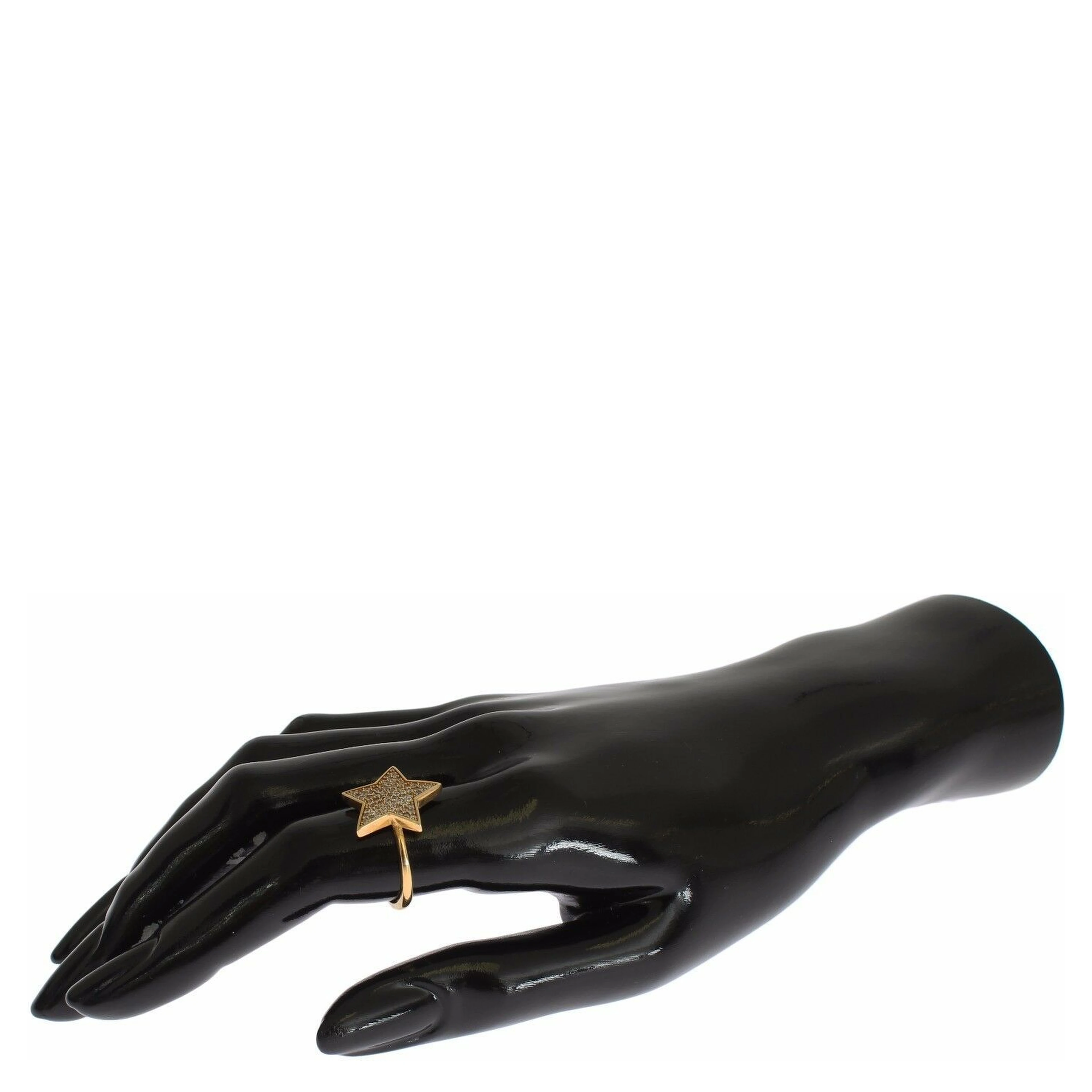 Star Gold 925 Silver Womens Clear Ring