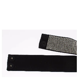 Black Silk Clear Crystal Bow Waist Belt