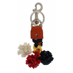 Multicolor Raffia Leather Clasp Finder Chain Keyring