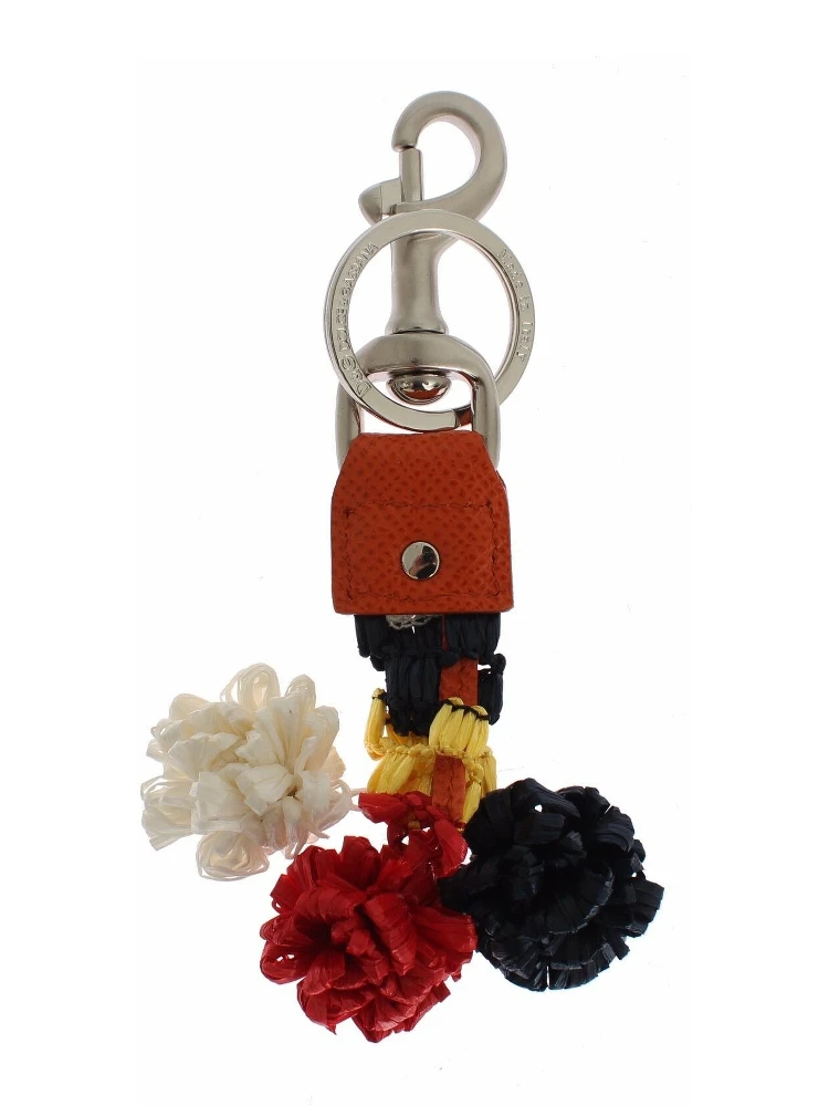 Multicolor Raffia Leather Clasp Finder Chain Keyring alternative