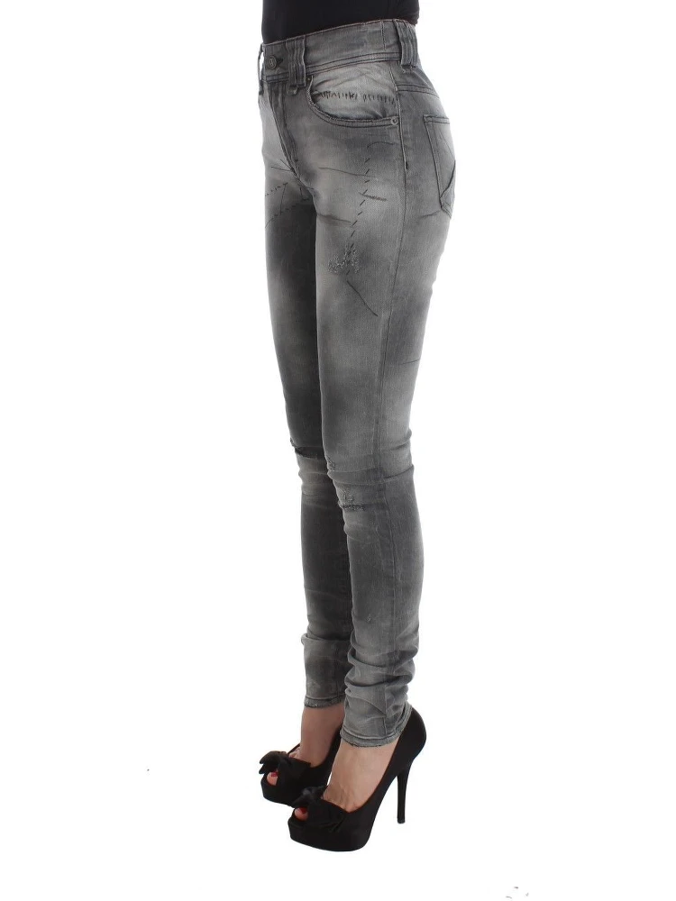 Gray Wash Cotton Blend Slim Fit Denim Jeans Pants alternative