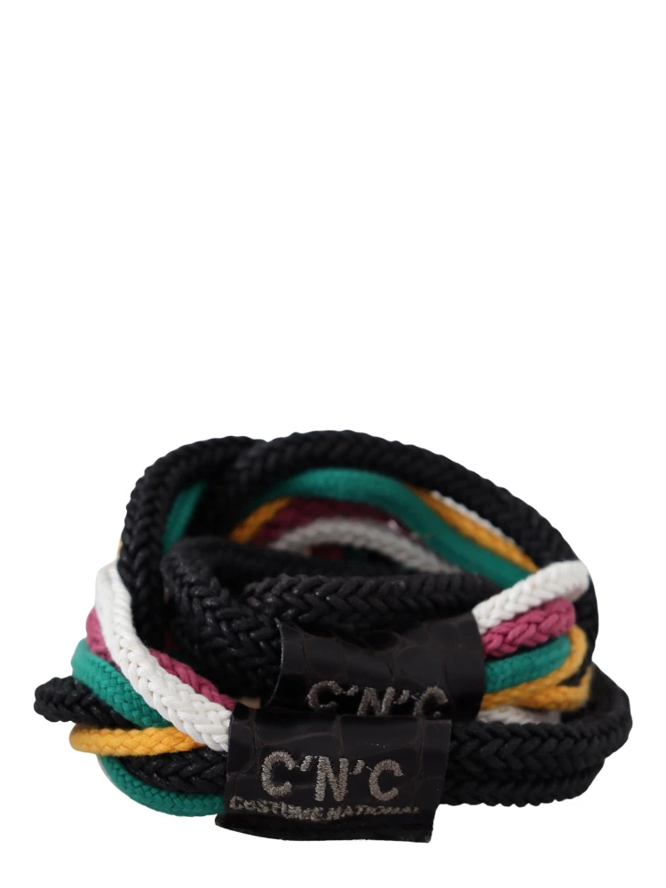 Multicolor Rope Leather Rustic Hook Buckle Belt