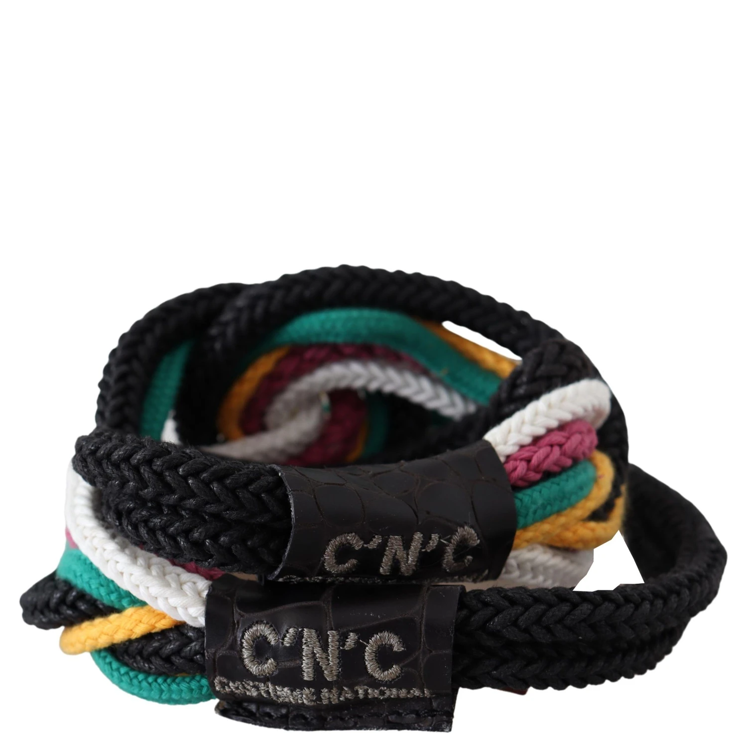 Multicolor Rope Leather Rustic Hook Buckle Belt