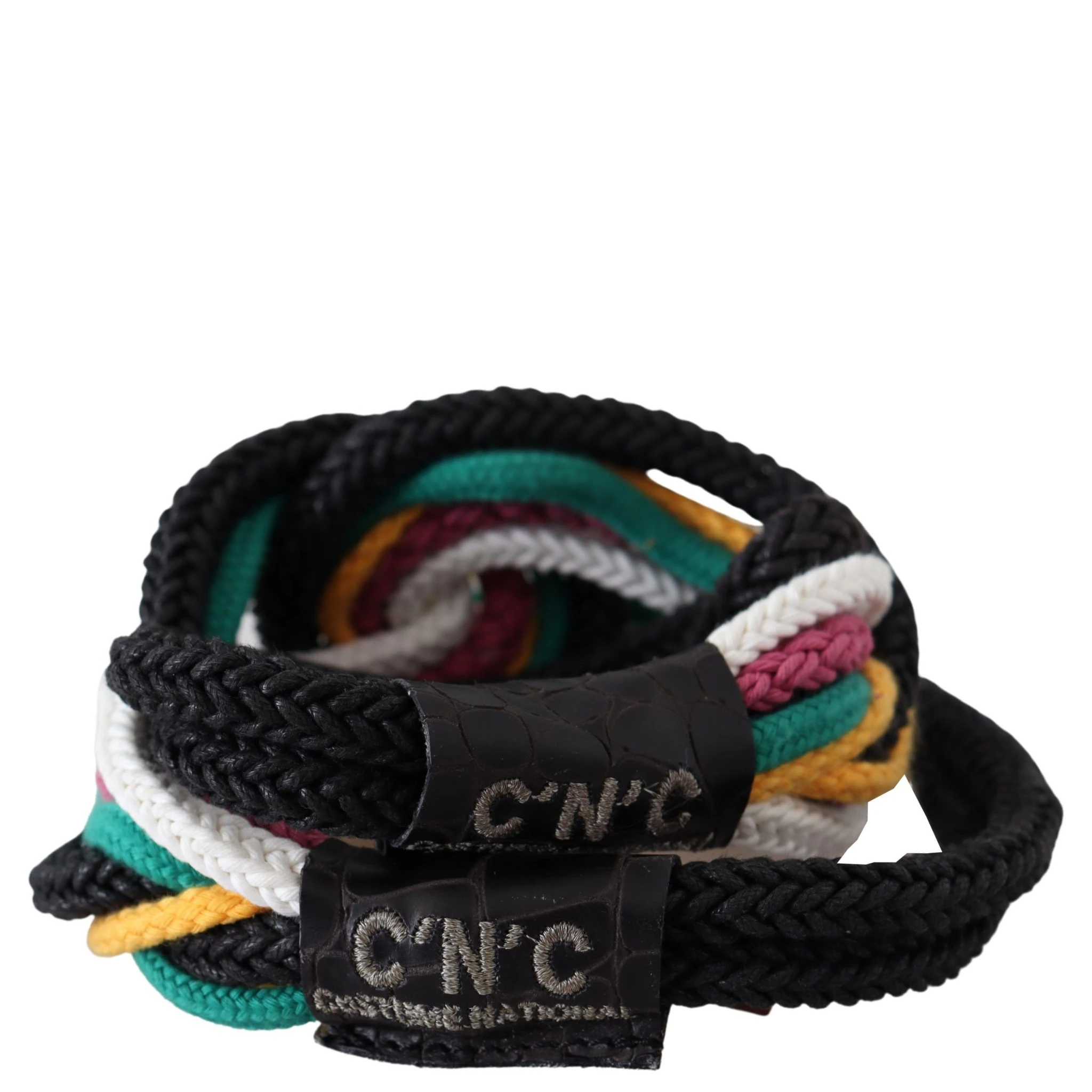 Multicolor Rope Leather Rustic Hook Buckle Belt