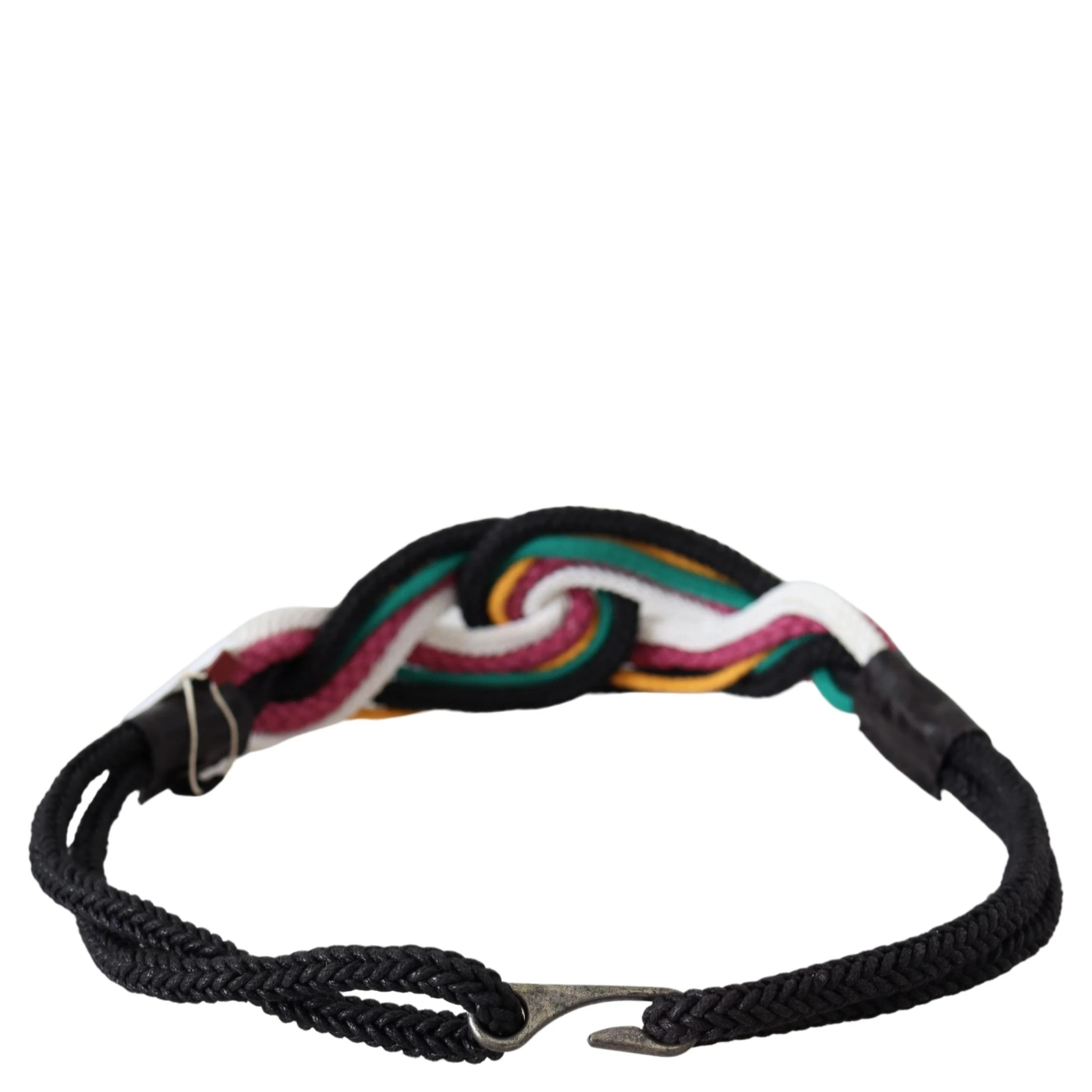 Multicolor Rope Leather Rustic Hook Buckle Belt