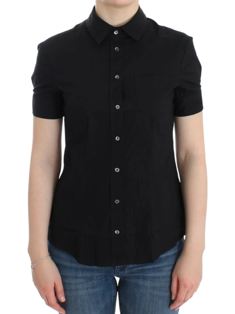 Black cotton shirt top