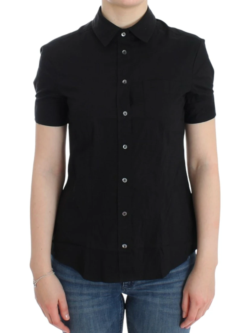 Black cotton shirt top