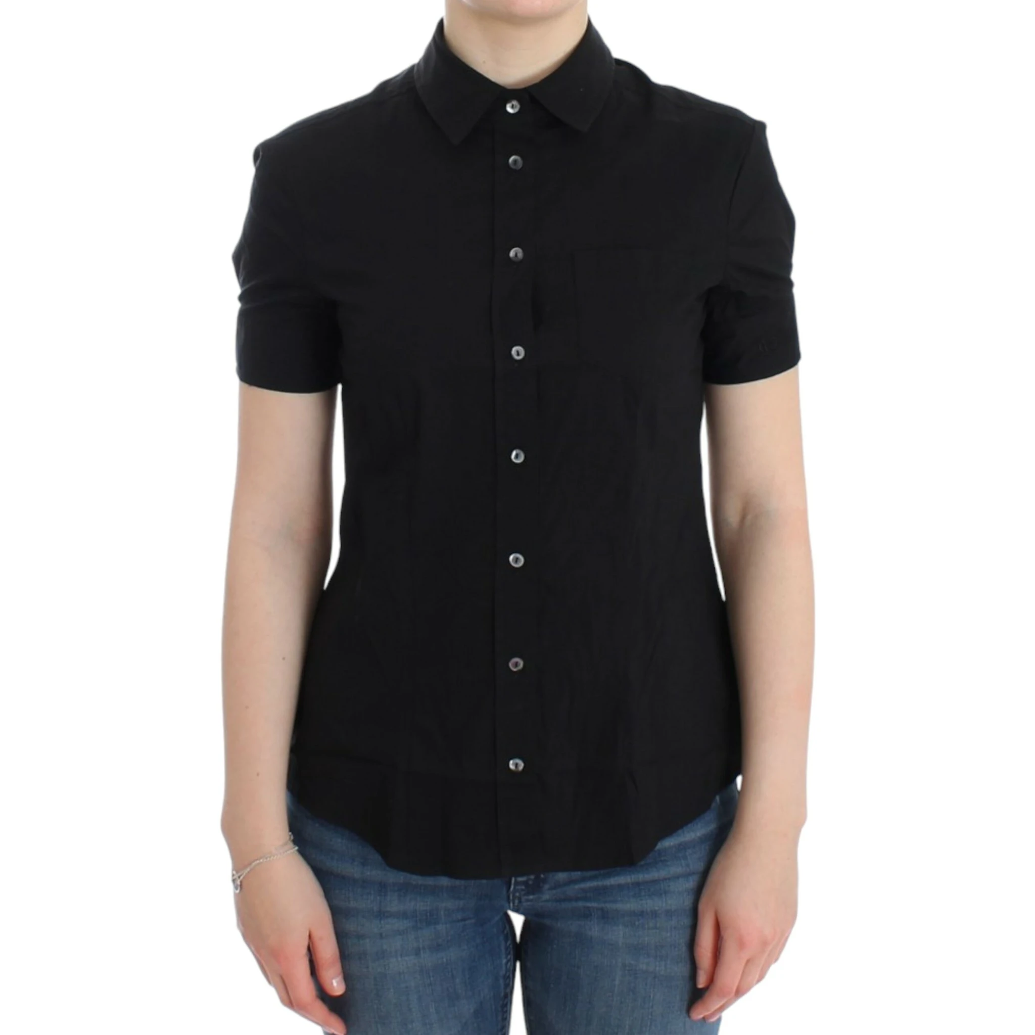 Black cotton shirt top