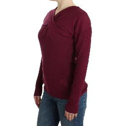 Purple knitted wool sweater