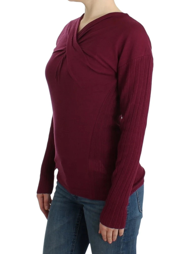 Purple knitted wool sweater alternative