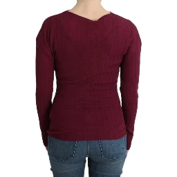 Purple knitted wool sweater