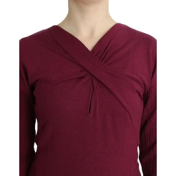 Purple knitted wool sweater