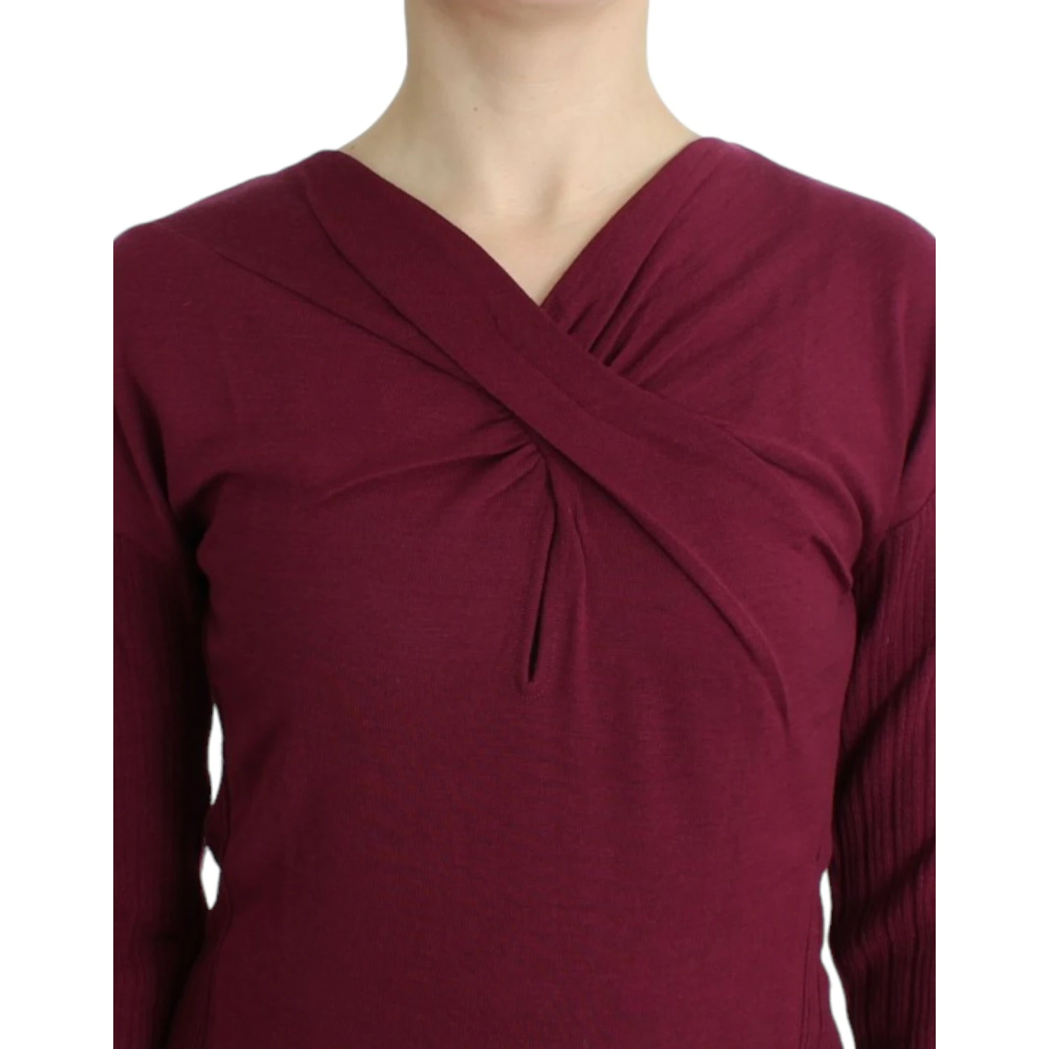 Purple knitted wool sweater