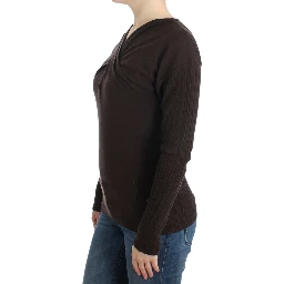 Brown knitted wool sweater