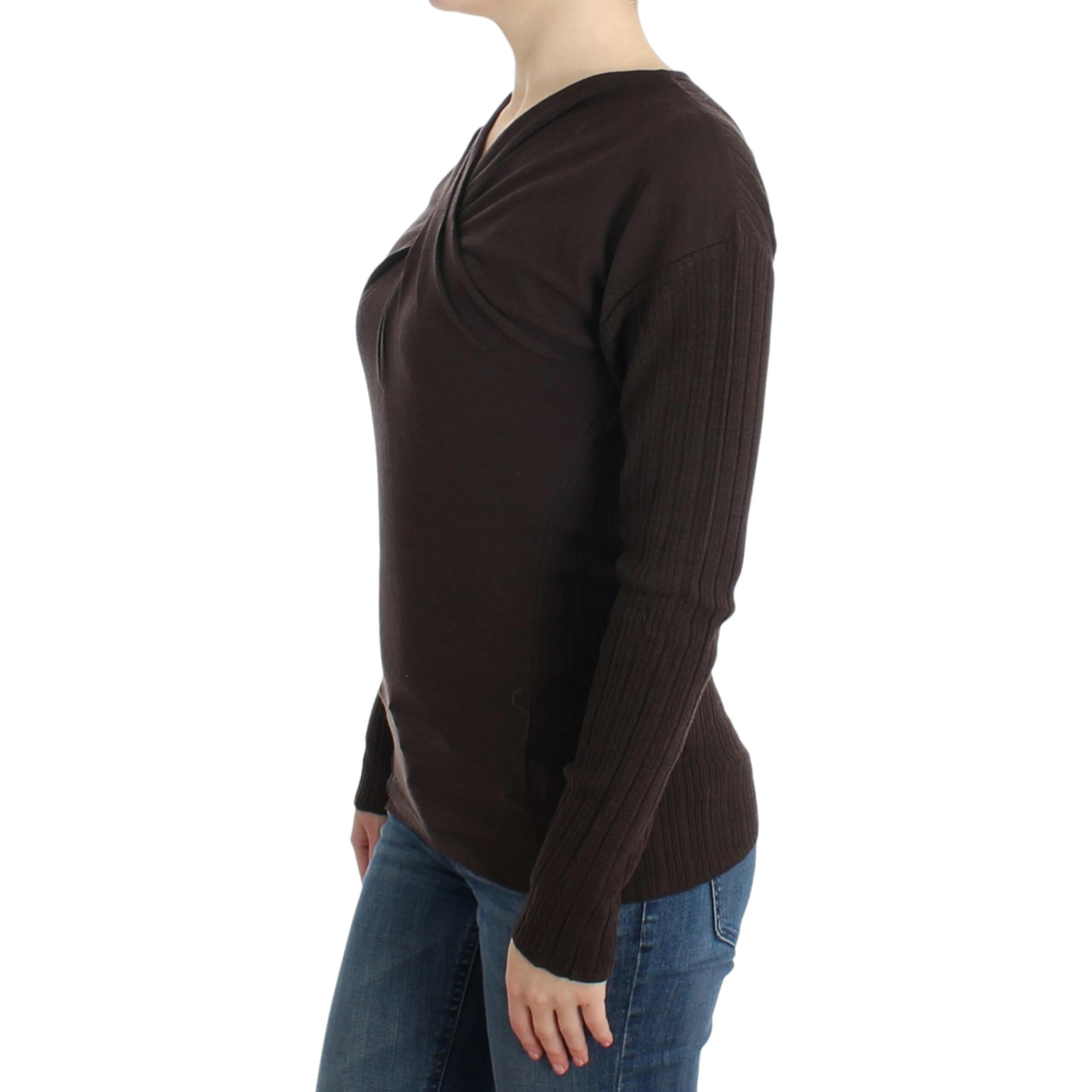 Brown knitted wool sweater