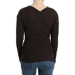 Brown knitted wool sweater